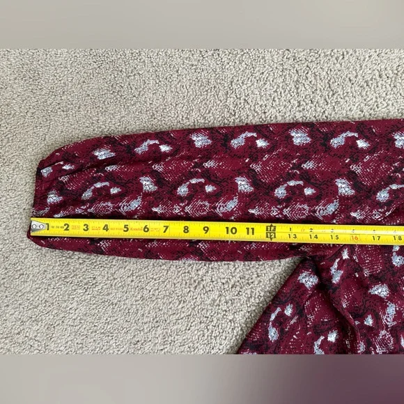 West Kei Burgundy Patterned Blouse • Elegant Print • Size S - Picture 7 of 10